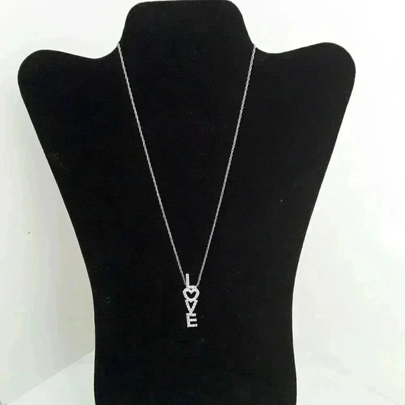 Love Cubic zirconia necklace - Picture 2 of 4